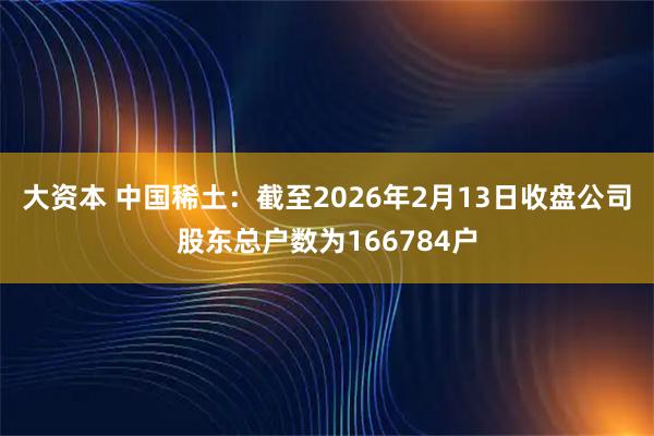 大资本 中国稀土：截至2026年2月13日收盘公司股东总户数为166784户