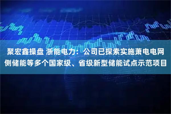 聚宏鑫操盘 浙能电力：公司已探索实施萧电电网侧储能等多个国家级、省级新型储能试点示范项目